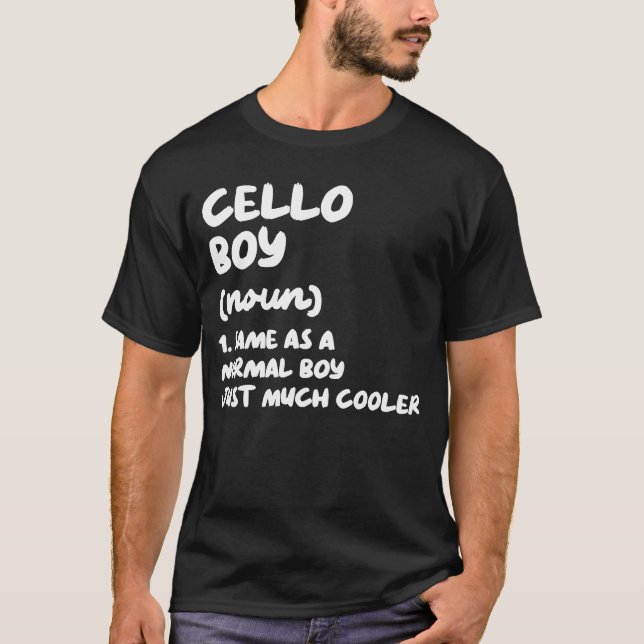 Cello Boy Definition Musician T-Shirt (Vorderseite)