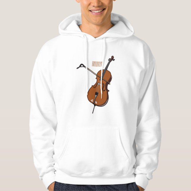 Cello-Cartoon-Abbildung Hoodie (Vorderseite)