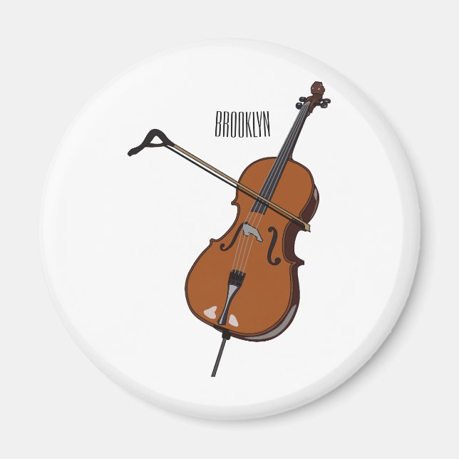 Cello-Cartoon-Abbildung Magnet (Vorne)