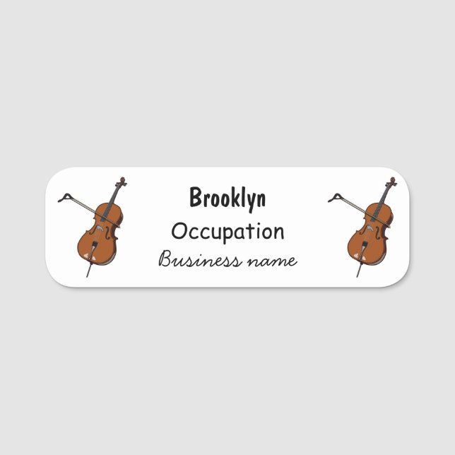 Cello-Cartoon-Abbildung Namensschild (Vorderseite)