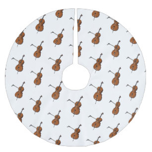 Cello-Cartoon-Abbildung Polyester Weihnachtsbaumdecke