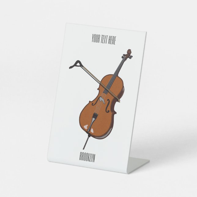 Cello-Cartoon-Abbildung Sockelschild (Vorderseite)