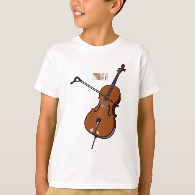 Cello-Cartoon-Abbildung T-Shirt (Vorderseite)