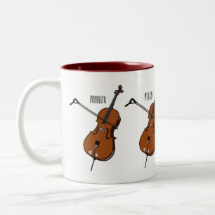 Cello-Cartoon-Abbildung Zweifarbige Tasse
