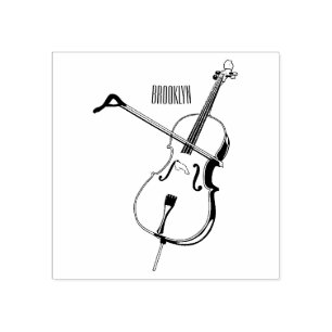 Cello Cartoon-Illustration Gummistempel