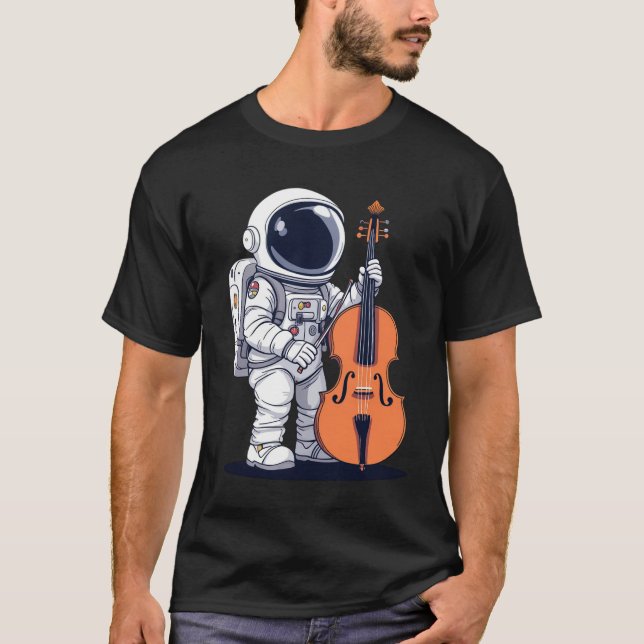 Cello Cellist Music Cello Player Astronaut T - Shi T-Shirt (Vorderseite)