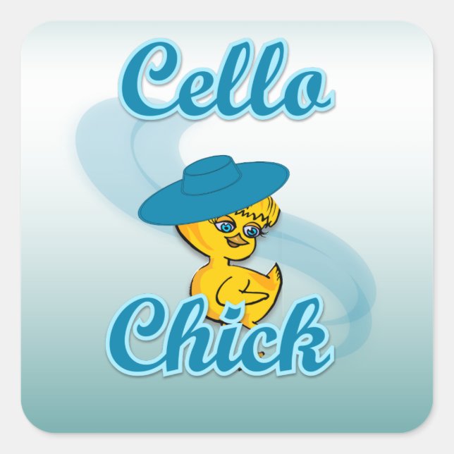 Cello Chick #3 Quadratischer Aufkleber (Vorderseite)
