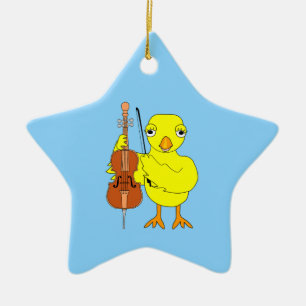 Cello Chick Keramik Ornament
