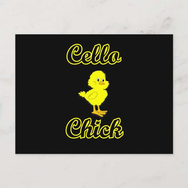 Cello Chick Postkarte (Vorderseite)