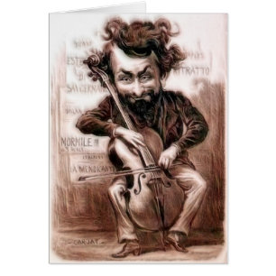 Cello Chops Vintag Muscian Sepia Blank