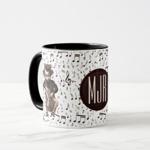 Cello Chops Vintage Musiker Monogrammiert Tasse