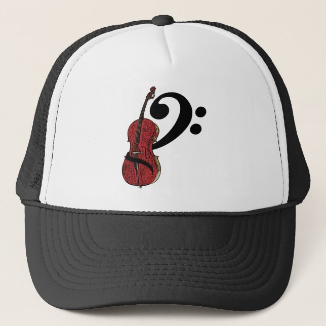 Cello Clef Hat Truckerkappe (Vorderseite)