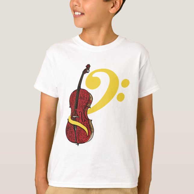 Cello Clef - Kinder in Babys T-Shirt (Vorderseite)