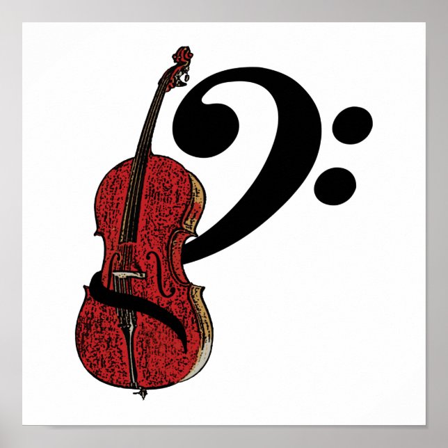 Cello Clef Poster (Vorne)