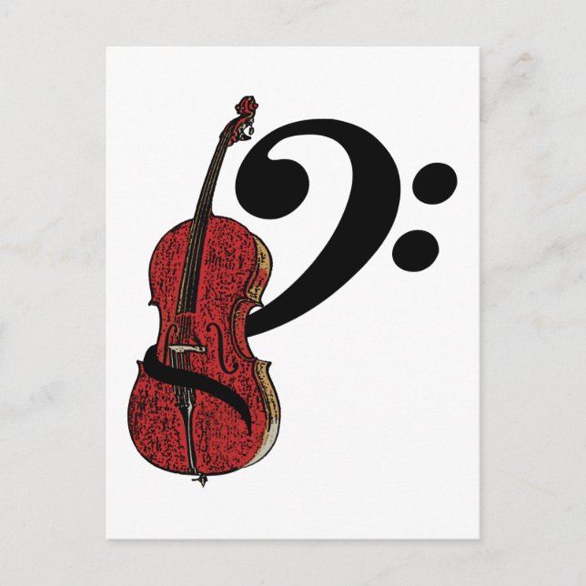 Cello Clef Postkarte (Vorderseite)