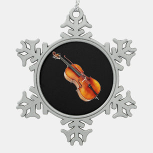 "Cello" Entwurfsgeschenke und -produkte Schneeflocken Zinn-Ornament