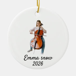 Cello-Foto-Ornament, Musikinstrument Cellist Keramik Ornament