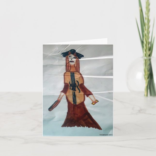 Cello-Frau Notecard Karte (Vorderseite)