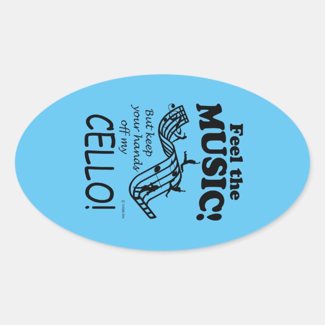Cello fühlen sich wie ein Oval Sticker (Vorderseite)