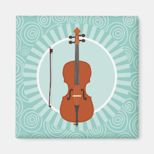 Cello Fun Turquoise Swirl Music Magnet