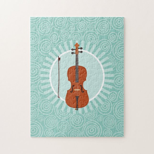 Cello Fun Turquoise Swirl Music Puzzle (Vertikal)