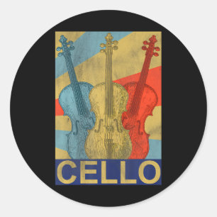 Cello für Musician Girls Runder Aufkleber