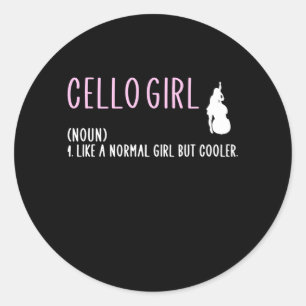 Cello Girls Runder Aufkleber