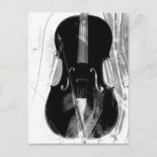 Cello-Illustration in Schwarzweiß Postkarte