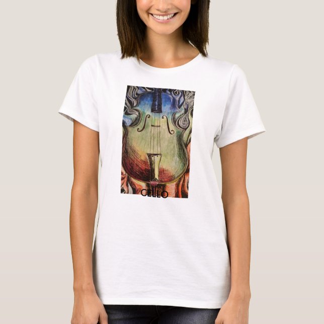 Cello in Brand T-Shirt (Vorderseite)