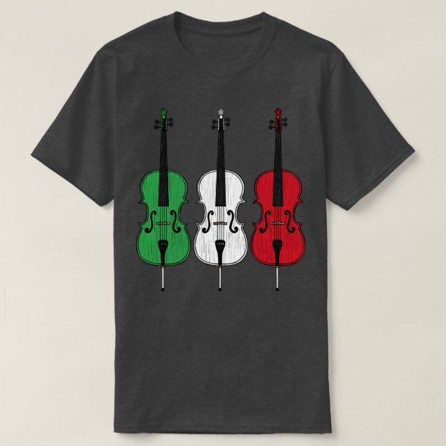 Cello Italian Flag Cellist String Musician Italien T-Shirt (Design vorne)