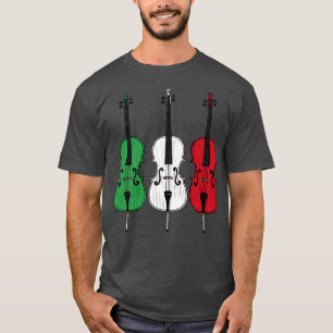 Cello Italian Flag Cellist String Musician Italien T-Shirt
