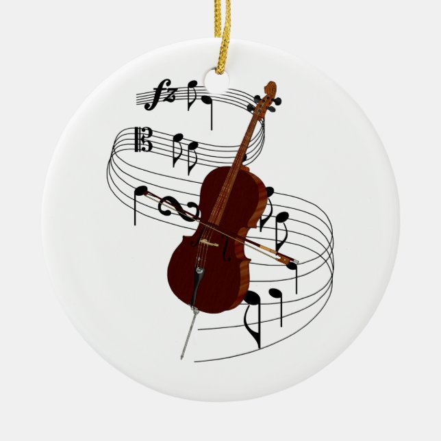 Cello Keramik Ornament (Vorne)