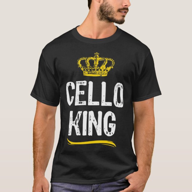Cello King Men Boys Player  Cool Cellist T-Shirt (Vorderseite)