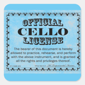 Cello License Square Aufkleber