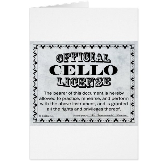 Cello-Lizenz (Vorne)