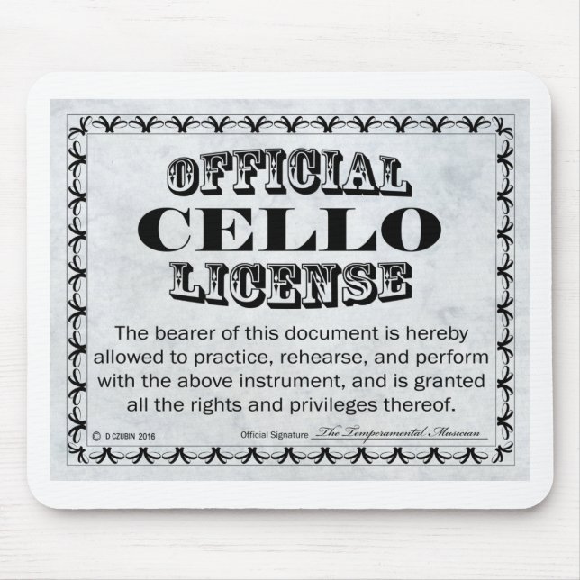 Cello-Lizenz Mousepad (Vorne)