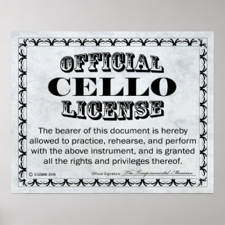Cello-Lizenz Poster