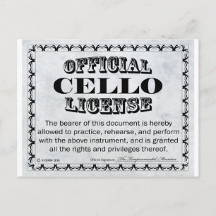 Cello-Lizenz Postkarte