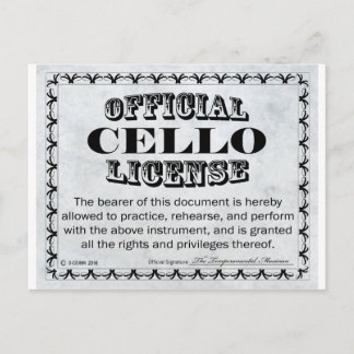 Cello-Lizenz Postkarte