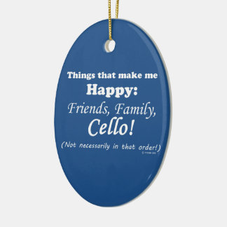 Cello macht mich glücklich keramik ornament