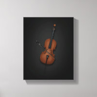 Cello mit Bow über Strings auf 8x10 schwarz