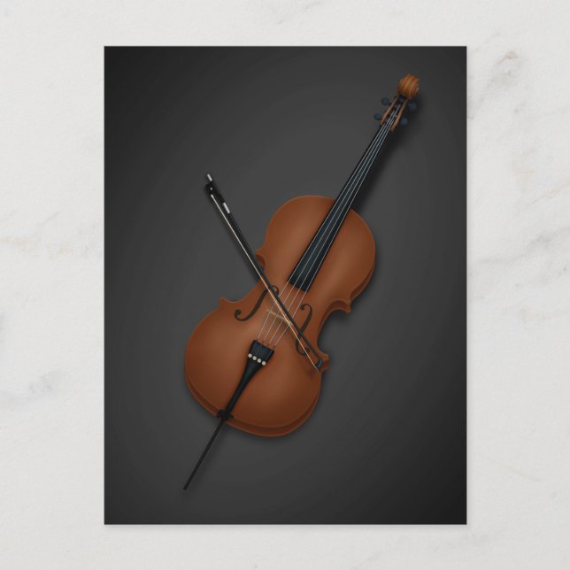 Cello mit Bow über Strings Klassische Musik Postkarte (Vorderseite)