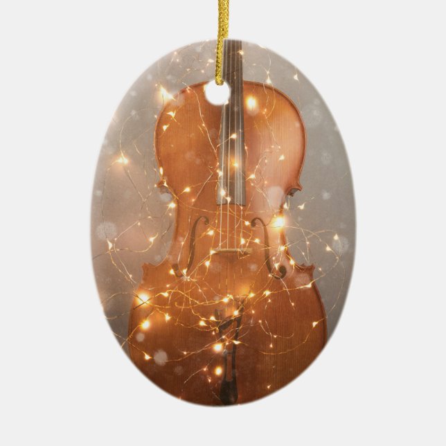 Cello mit Lichtern Weihnachtsschmuck (Vorne)