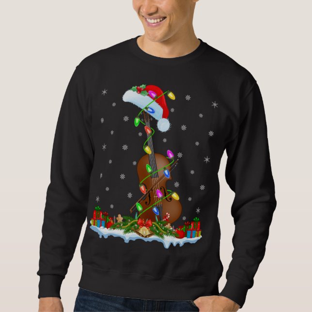 Cello Music Lover Matching Weihnachtsmannmütze Cel Sweatshirt (Vorderseite)