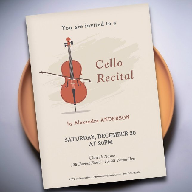 Cello Music Recital Invitation Einladung (Cello Music Recital Invitation)