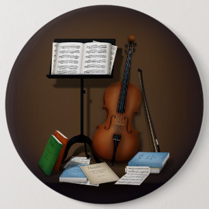 Cello & Music Stand Charme Miniatur Szene Button