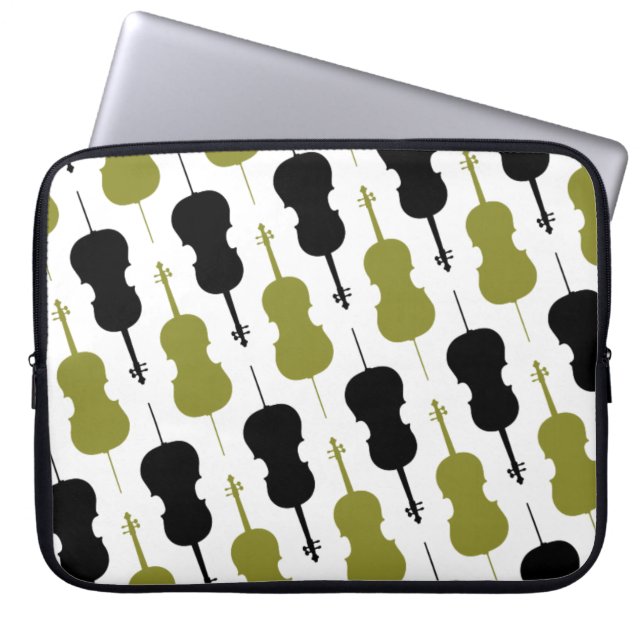 Cello Musical Pattern Laptopschutzhülle (Vorderseite)
