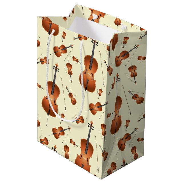 Cello Musician Music Teacher String Orchestra Mittlere Geschenktüte (Rückseite Schrägansicht)