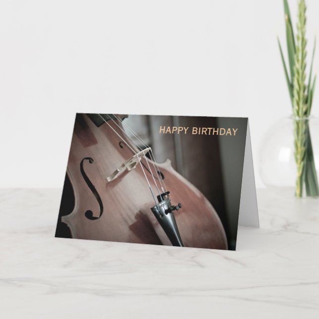Cello-Musikinstrument Geburtstag Karte (Vorderseite)