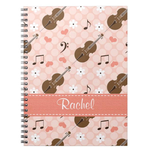 Cello Musiknote Spiral Notebook Journal Notizblock (Vorderseite)